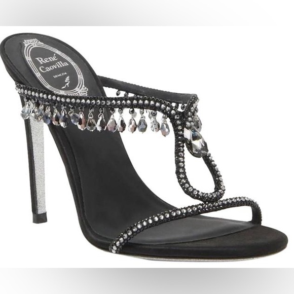 RENE CAOVILLA HIGH HEEL SANDAL CRYSTALS BRAND NEW SZ 38.5 SHOE - Picture 6 of 6